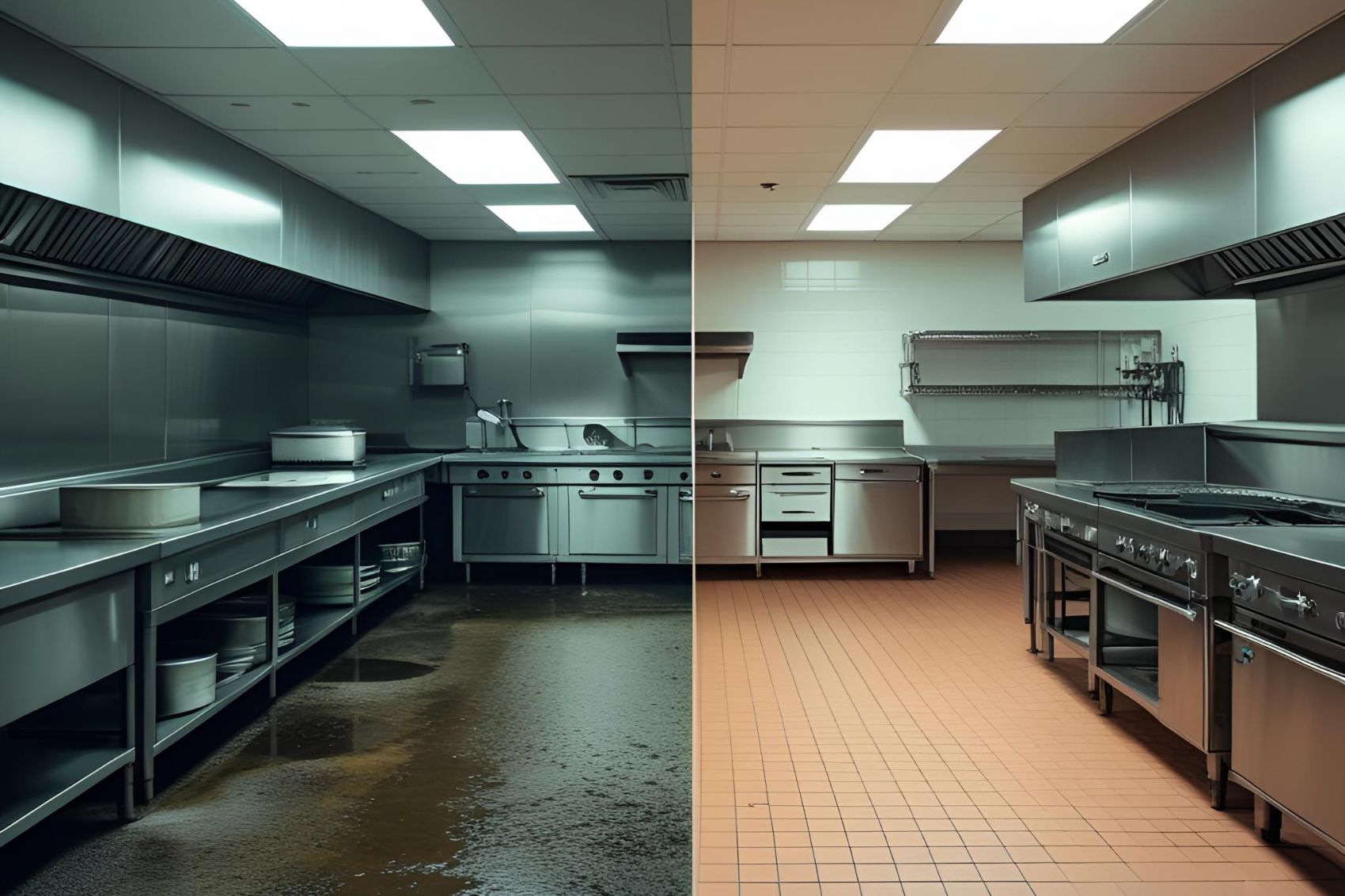 Pieza industrial antes y despues de limpieza por ultrasonido